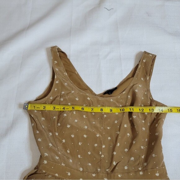 Club Monaco Tan Palm Trees Open Back Dress Size 2 - Picture 7 of 11